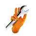 Grippaz Orange Nitrile Gloves Box -50 Pieces/25 Pairs
