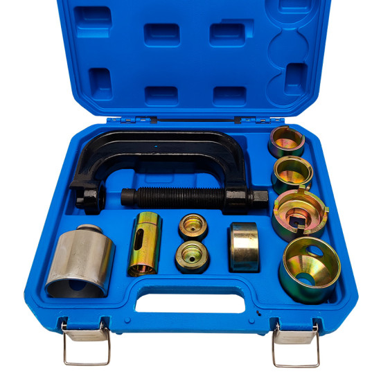Conjunto para extrair e instalar rolamentos Mercedes (11 peças) Conjunto para extrair e instalar rolamentos Mercedes (11 peças)