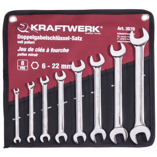 Kraftwerk 3570R - Conjunto 8 chaves de boca 6-22 mm