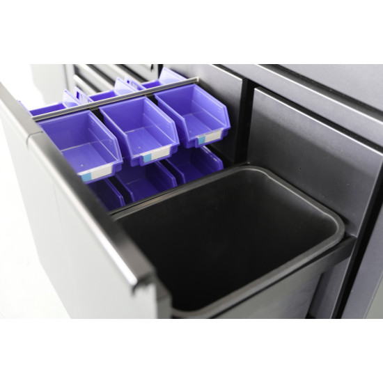 Móvel de Oficina 3 Módulos; Kraftwerk 3964K-BLK-021