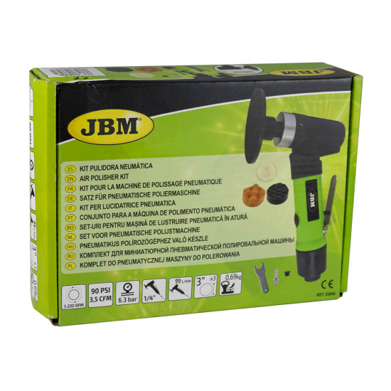 Kit mini polidora pneumática 3" Kit mini polidora pneumática 3"