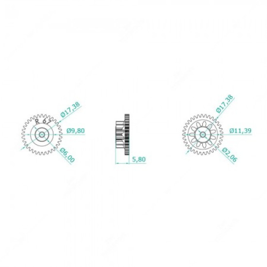 Carreto 33 dentes externos e 11 dentes internos para painéis de instrumentos para BMW K75, K1, K100 e K1100 Carreto 33 dentes externos e 11 dentes internos para painéis de instrumentos para BMW K75, K1, K100 e K1100