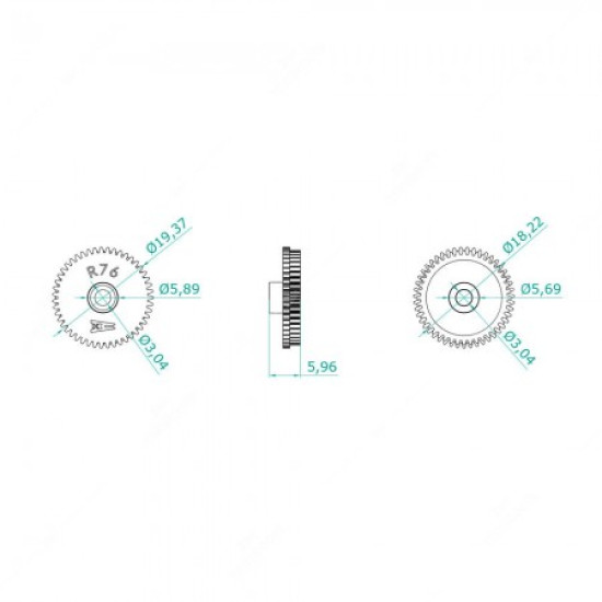 Carreto 47 dentes externos e 44 dentes internos para painel de instrumentos Porsche Carreto 47 dentes externos e 44 dentes internos para painel de instrumentos Porsche