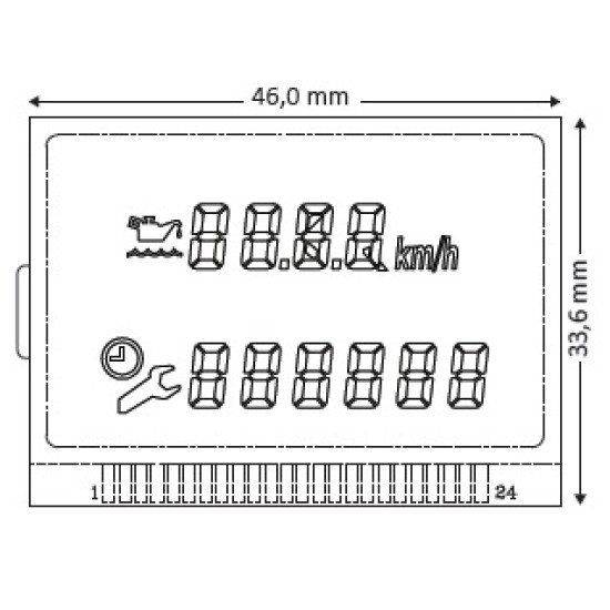 LCD display para quadrantes Mercedes Class C, E, CLK e SLK LCD display para quadrantes Mercedes Class C, E, CLK e SLK
