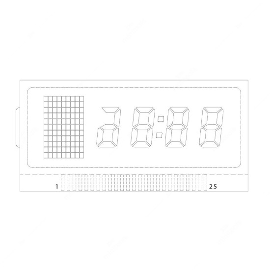 Display LCD para quadrantes Mercedes W202, W208 e W210; Display do lado direito do quadrante (relógio e caixa de velocidades) Display LCD para quadrantes Mercedes W202, W208 e W210; Display do lado direito do quadrante (relógio e caixa de velocidades)