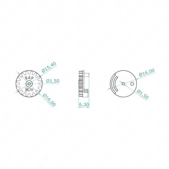 Carreto 16 dentes para Audi 80, 100  e Audi A6 Carreto 16 dentes para Audi 80, 100  e Audi A6