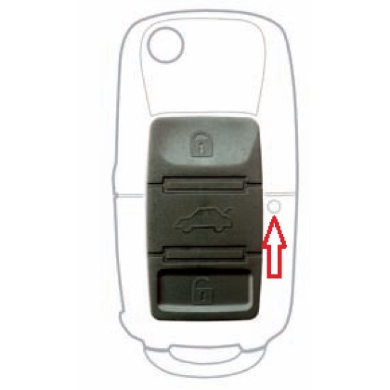 Borracha para capa de chaves Volkswagen, Seat e Skoda 3 botões Borracha para capa de chaves Volkswagen, Seat e Skoda 3 botões