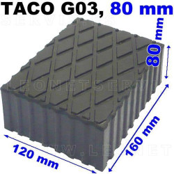 Calço de borracha para elevadores 160x120mm altura 80mm