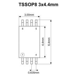 Adaptador Socket TSSOP8 3x4,4mm para DIL Adaptador Socket TSSOP8 3x4,4mm para DIL