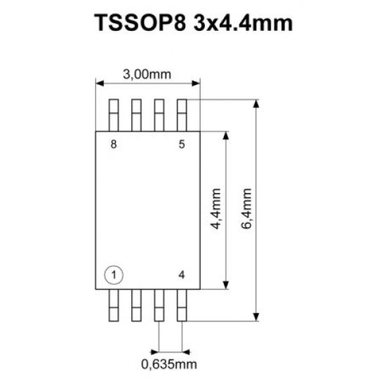 Adaptador Socket TSSOP8 3x4,4mm para DIL Adaptador Socket TSSOP8 3x4,4mm para DIL