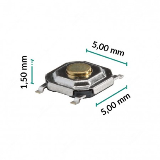 Microswitch tamanho: 5x5x1,5 mm; Aberto 5 peças Microswitch tamanho: 5x5x1,5 mm; Aberto 5 peças