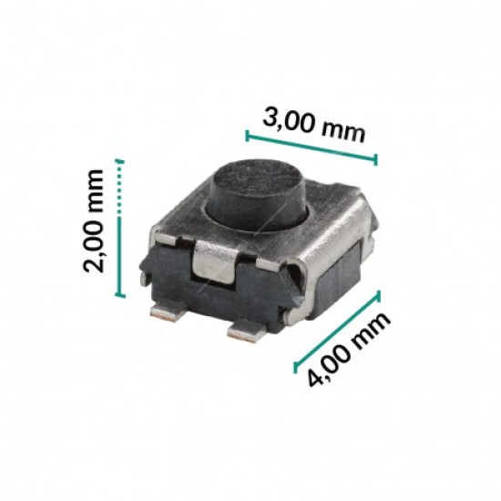 Microswitch tamanho: 3x4x2 mm - pack de 5 peças