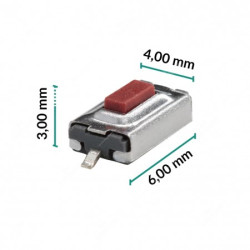Microswitch tamanho: 6x4x3 mm - pack de 10 peças Microswitch tamanho: 6x4x3 mm - pack de 10 peças