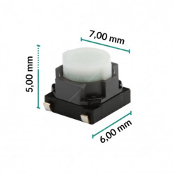 Microswitch tamanho: 6x7x5 mm - pack de 5 peças Microswitch tamanho: 6x7x5 mm - pack de 5 peças