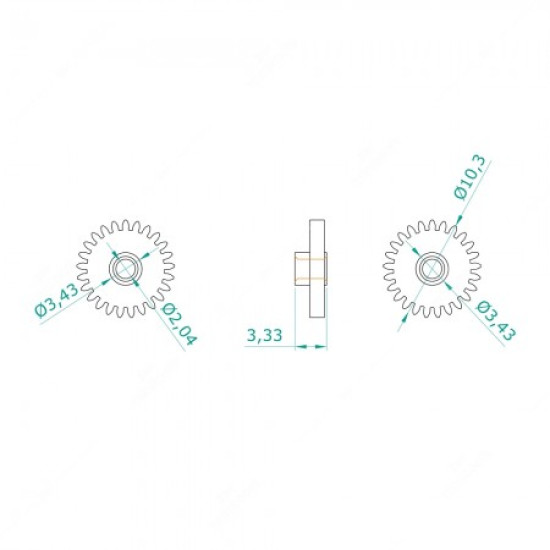 Carreto 25 dentes para quadrantes Alfa Romeo 164, Opel Omega B, Renault 25 (2° serie)