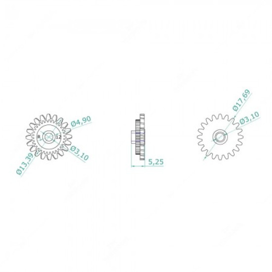 Carreto 20 dentes externos; 32 internos para quadrantes Porsche Carreto 20 dentes externos; 32 internos para quadrantes Porsche