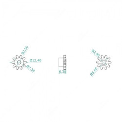 Carreto 10 dentes para quadrantes Mercedes (versões antes de 124), Audi (até 1988) e Volkswagen Golf 2 Carreto 10 dentes para quadrantes Mercedes (versões antes de 124), Audi (até 1988) e Volkswagen Golf 2