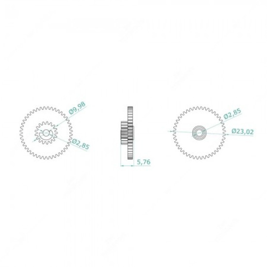 Carreto de reposição para Bmw 316/318/320; 44 dentes externos e 17 internos Carreto de reposição para Bmw 316/318/320; 44 dentes externos e 17 internos