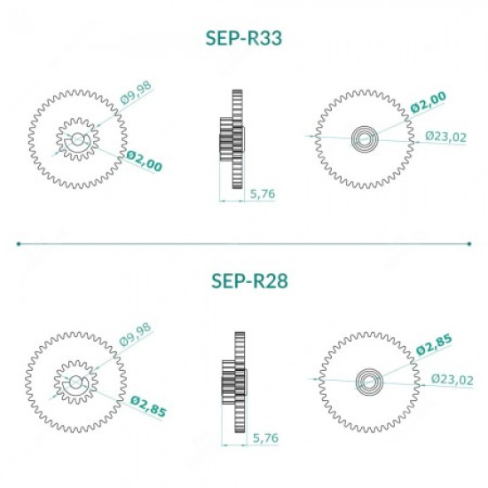 Carreto para quadrante BMW; 44 dentes externos e 17 internos Carreto para quadrante BMW; 44 dentes externos e 17 internos