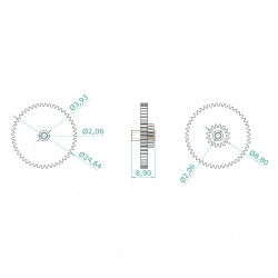 Carreto (48 dentes externos - 16 dentes internos) quadrante Mercedes e BMW Carreto (48 dentes externos - 16 dentes internos) quadrante Mercedes e BMW