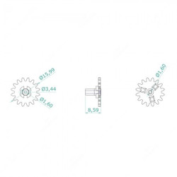 Carretos 16 dentes para quadrante Porsche  Carretos 16 dentes para quadrante Porsche