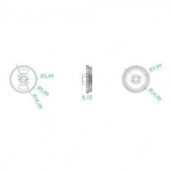 Carreto para quadrante Porsche 41 dentes externos 36 dentes internos Carreto para quadrante Porsche 41 dentes externos 36 dentes internos