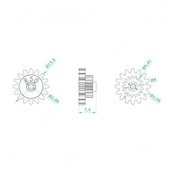 Carreto 16 dentes externos e 17 dentes internos para painéis de instrumentos de Mercedes W216 e R107 Carreto 16 dentes externos e 17 dentes internos para painéis de instrumentos de Mercedes W216 e R107