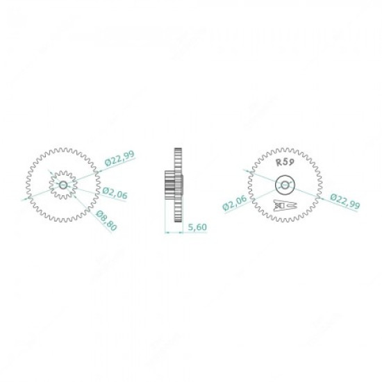 Carreto 44 dentes externos e 16 dentes internos para quadrantes de motociclo BMW K75, K1, K100, K100 Carreto 44 dentes externos e 16 dentes internos para quadrantes de motociclo BMW K75, K1, K100, K100