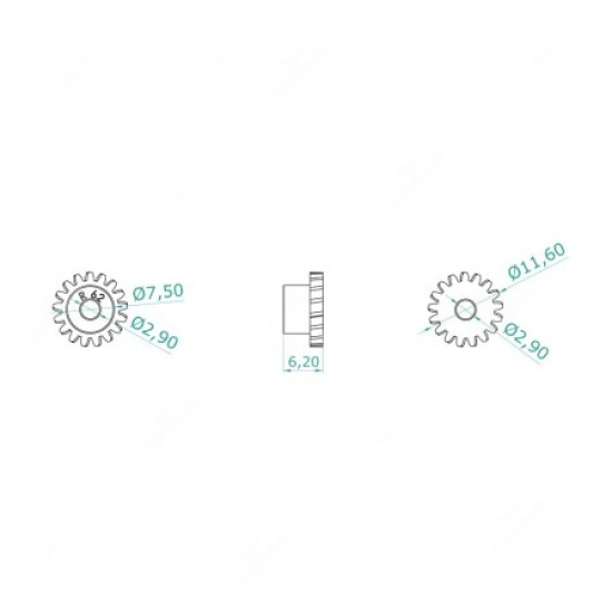 Carreto para painéis de instrumentos eletrónicos de Volkswagen T2; 17 dentes Carreto para painéis de instrumentos eletrónicos de Volkswagen T2; 17 dentes