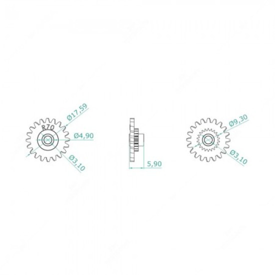 Carreto para painéis de instrumentos Porsche 911 e Porsche 944; 20 dentes externos e 22 internos Carreto para painéis de instrumentos Porsche 911 e Porsche 944; 20 dentes externos e 22 internos
