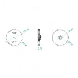 Carreto 47 dentes externos e 12 dentes internos para painéis de instrumentos para Mercedes R107 Carreto 47 dentes externos e 12 dentes internos para painéis de instrumentos para Mercedes R107