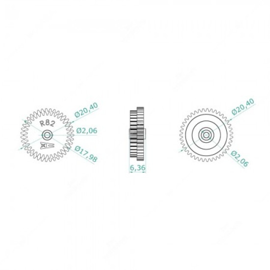 Carreto 39 dentes externos e 34 dentes internos para painéis de instrumentos de Mercedes R107 Carreto 39 dentes externos e 34 dentes internos para painéis de instrumentos de Mercedes R107