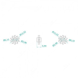 Carreto 10 dentes para Porsche 924 Carreto 10 dentes para Porsche 924