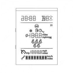 Display LCD para painéis de instrumento de Volkswagen e Skoda (versão em milhas) Display LCD para painéis de instrumento de Volkswagen e Skoda (versão em milhas)