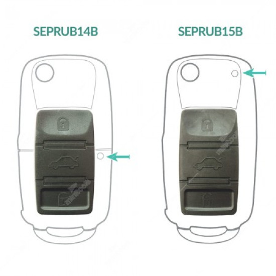 Borracha para capa de chaves Volkswagen, Seat e Skoda 3 botões Borracha para capa de chaves Volkswagen, Seat e Skoda 3 botões